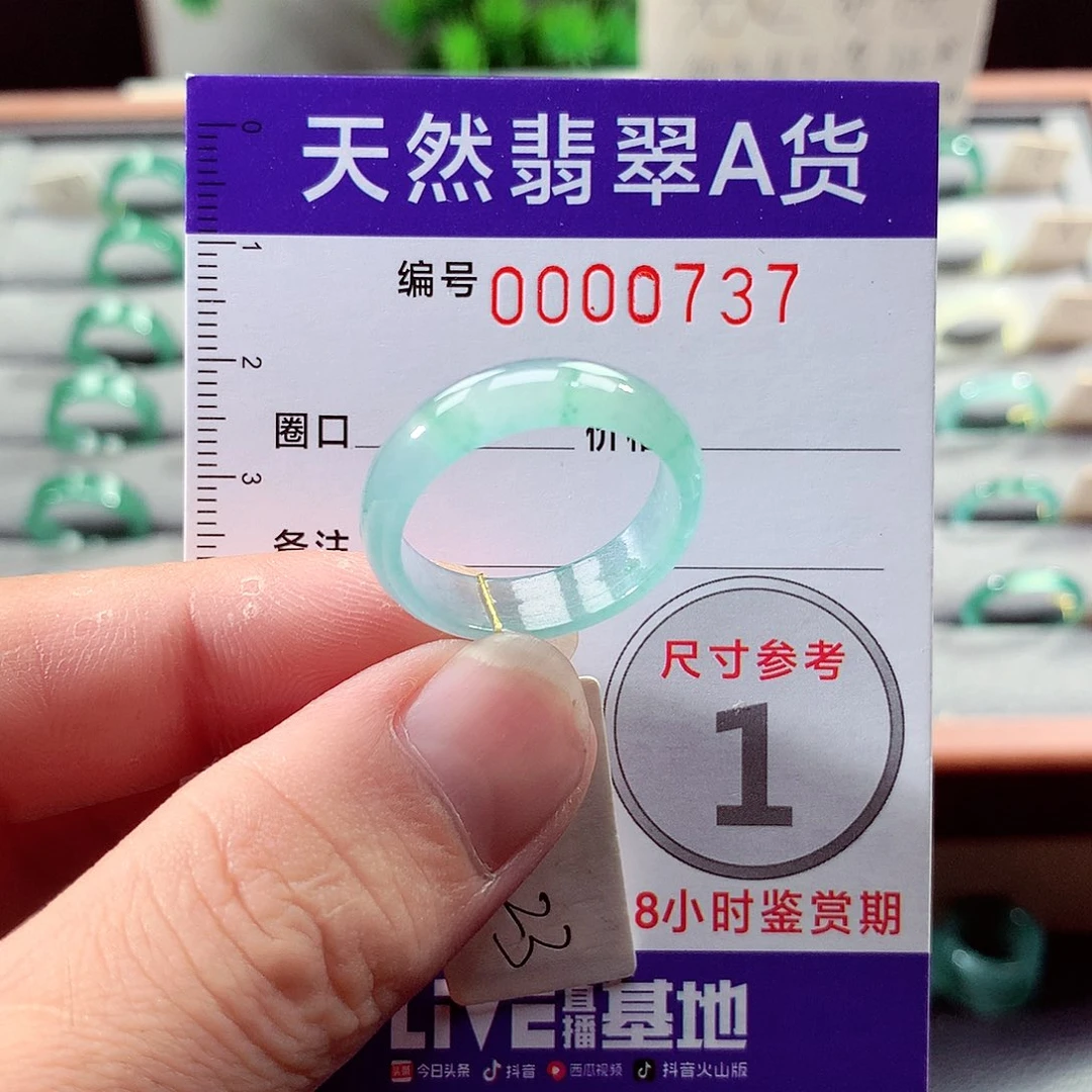 翡翠未镶嵌戒指23号