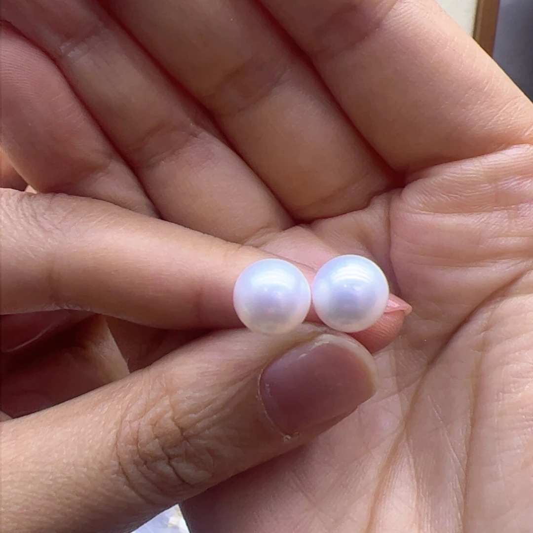 淡水珍珠耳饰银S925镶嵌
