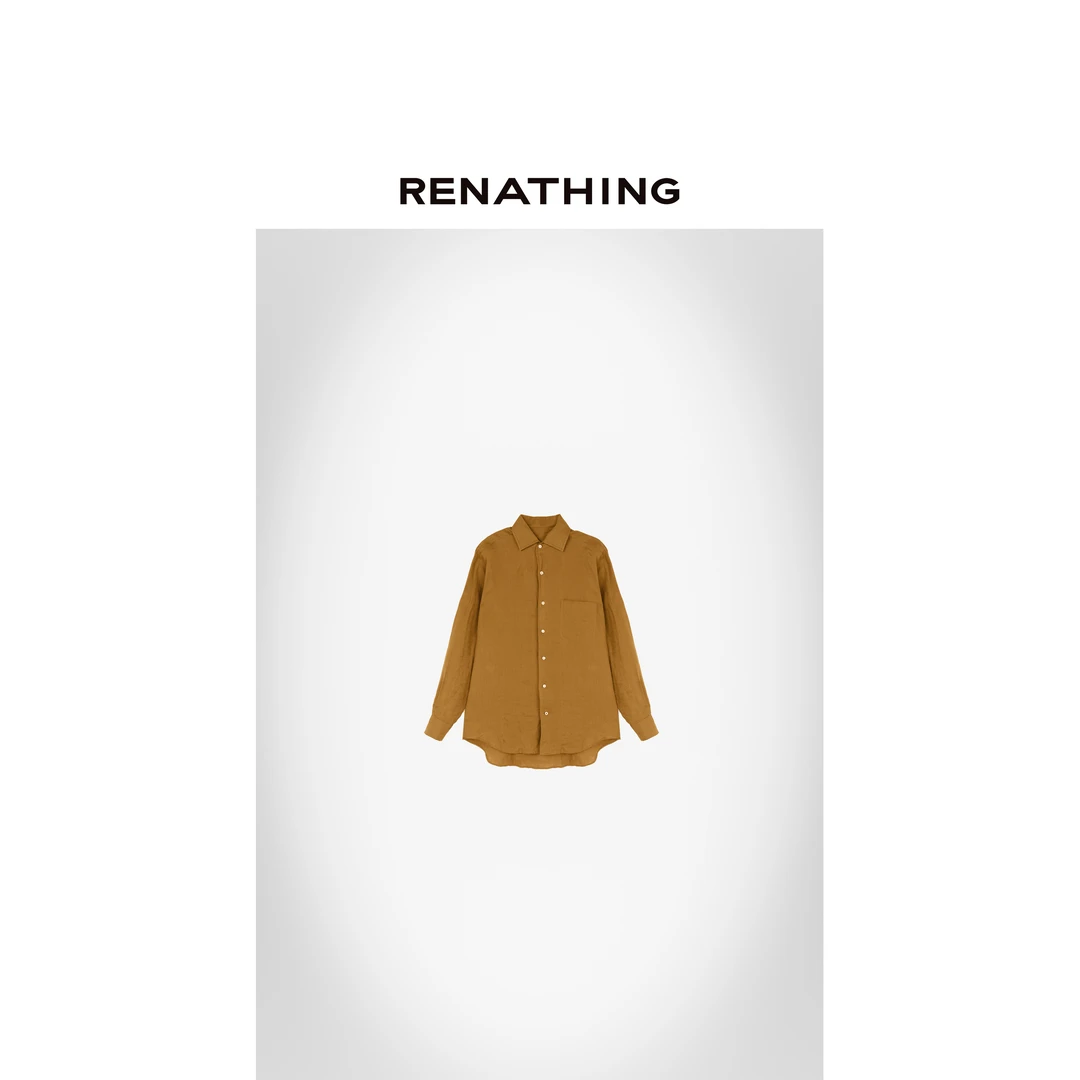 【RENATHING】自然极简亚麻衬衫