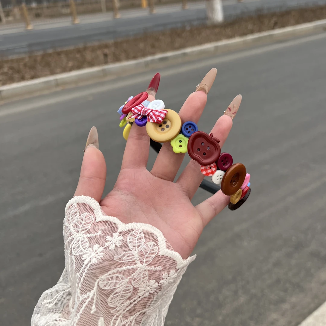 可爱网红高颜值糖果色纽扣发夹手工DIY材料包送女生生日七夕礼物