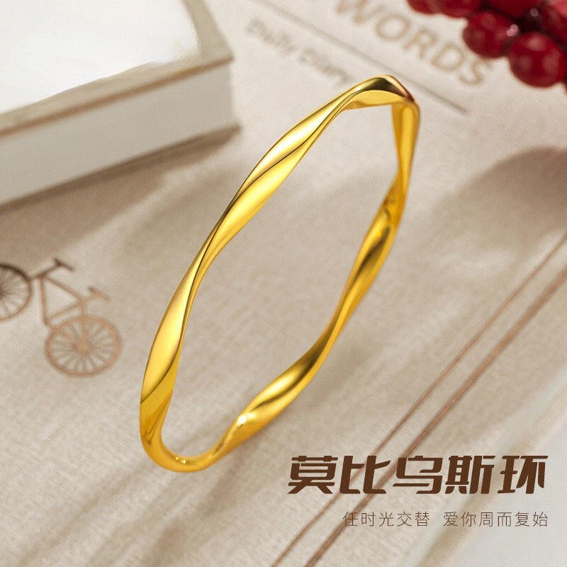 12期免息【裕润福】金秋足金莫比乌斯金手镯金手镯送对象