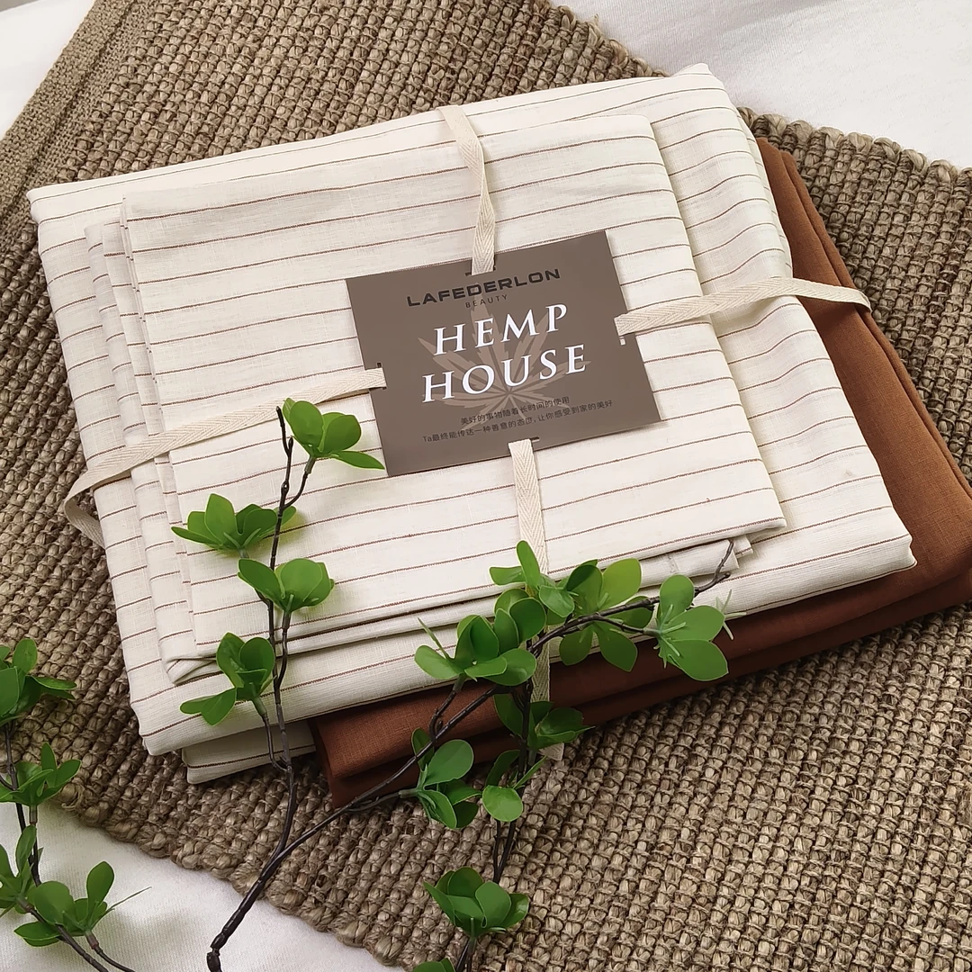 100%汉麻色织四件套