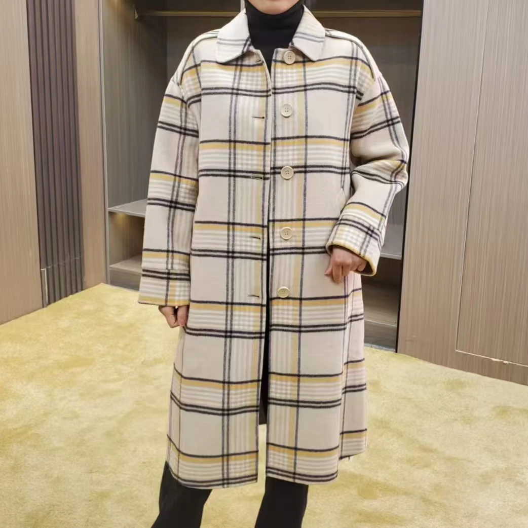 S07 冬季新款时尚休闲中长款毛呢外套