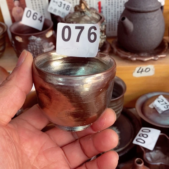紫砂茶杯柴烧纯手工076