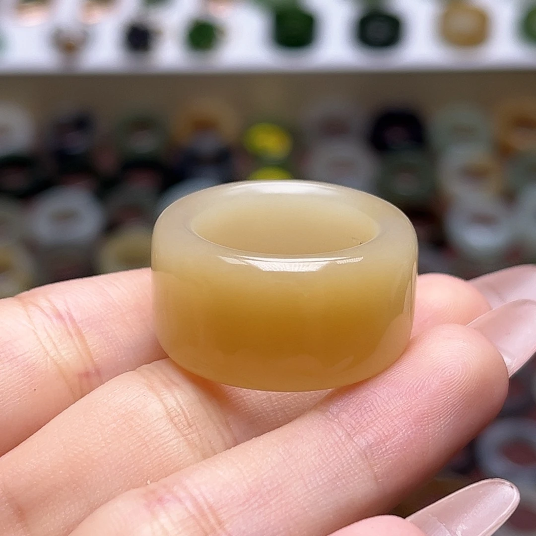 未镶嵌戒指和田玉18.8蜂蜜柚子糖