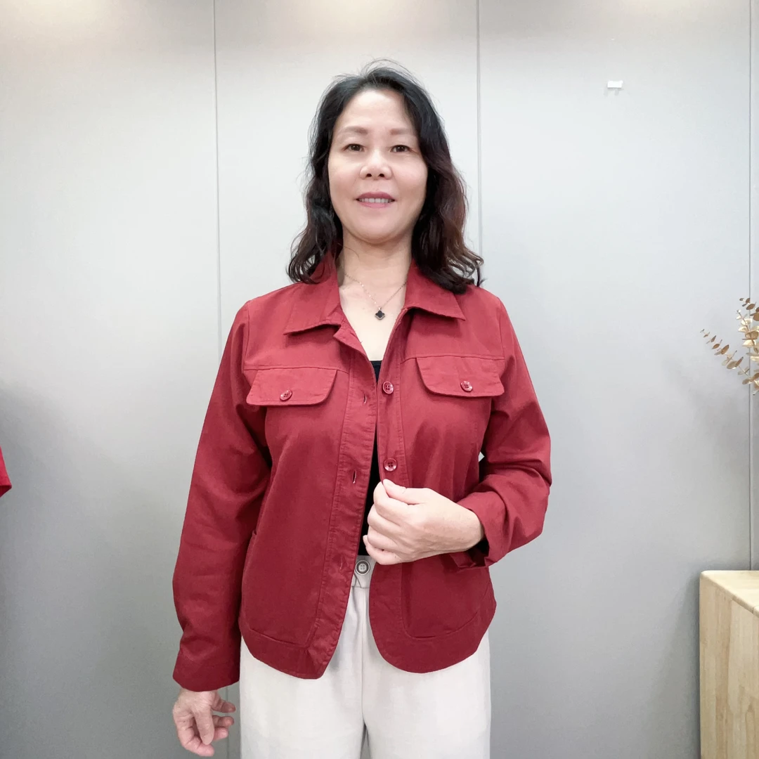 女短款POLO领长袖防风百搭短外套女装卡其色气质上衣女士春秋