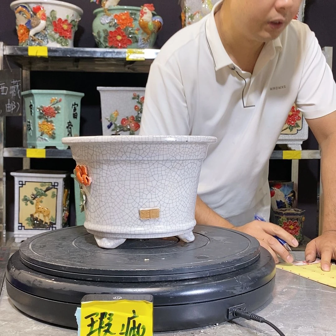 笨*瑕疵石湾盆石湾盆