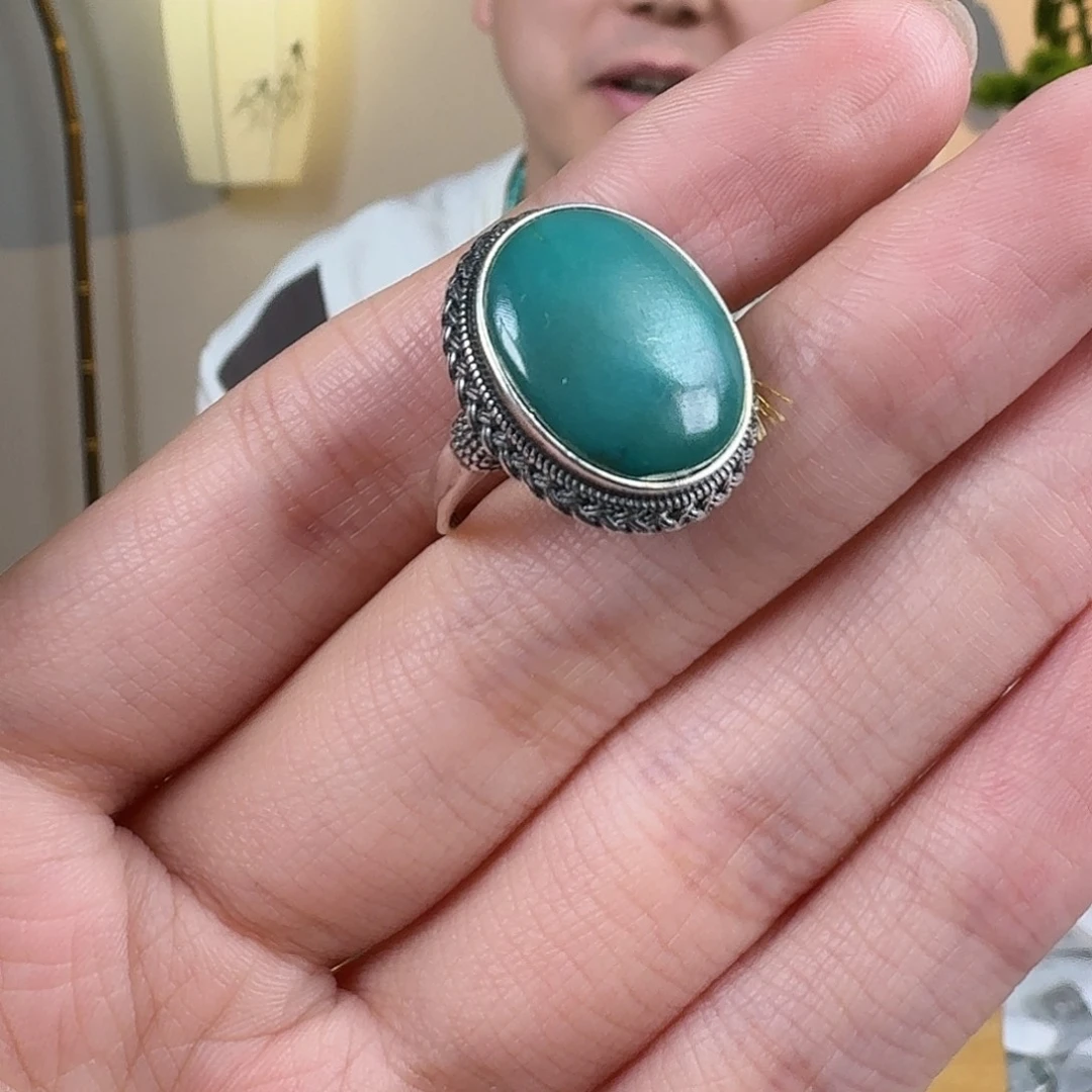 绿松石银S925镶嵌珠宝奇石27