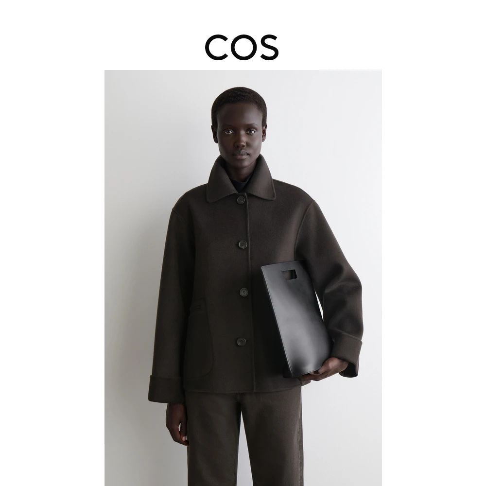 COS女装 休闲版型双面呢羊毛混纺夹克外套2025秋季新品1297821002