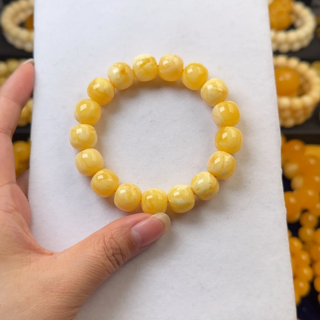 蜜蜡未镶嵌颈饰白花蜡同料13