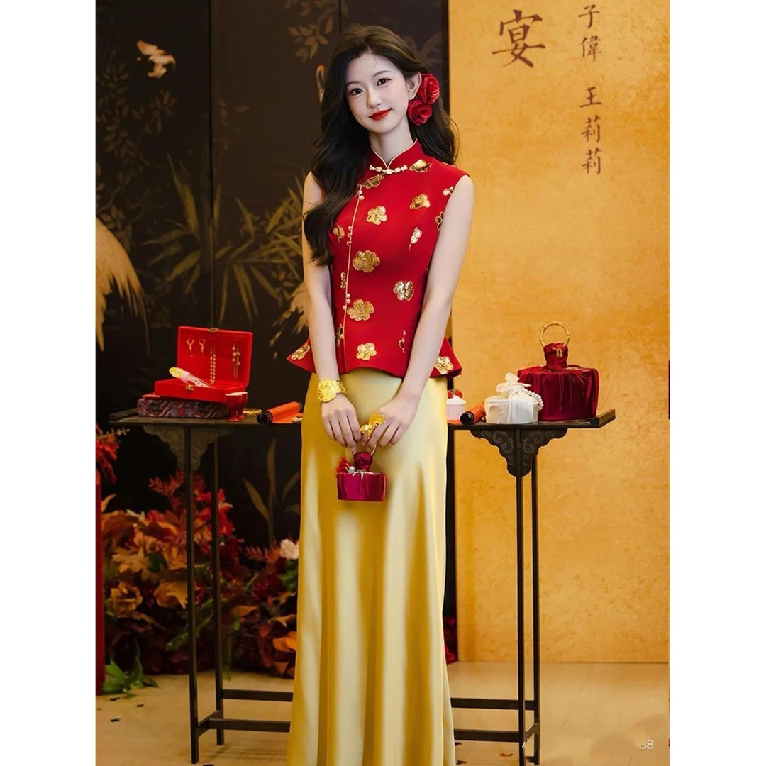 202新套装订婚中式5新款结婚敬酒服新娘婚服领证回门礼服夏季