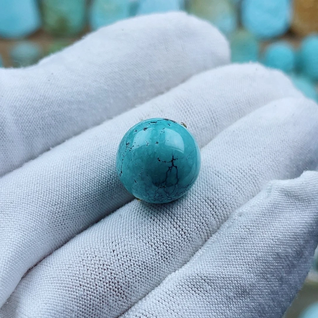 未镶嵌绿松石珠宝奇石14mm