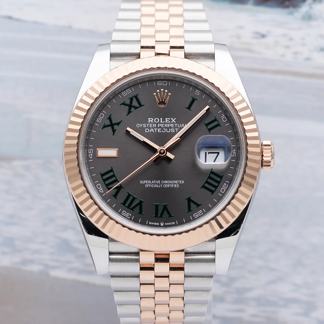 99新 Rolex/劳力士 爱换/日志型/126331绿罗/间金/41mm/自动机械