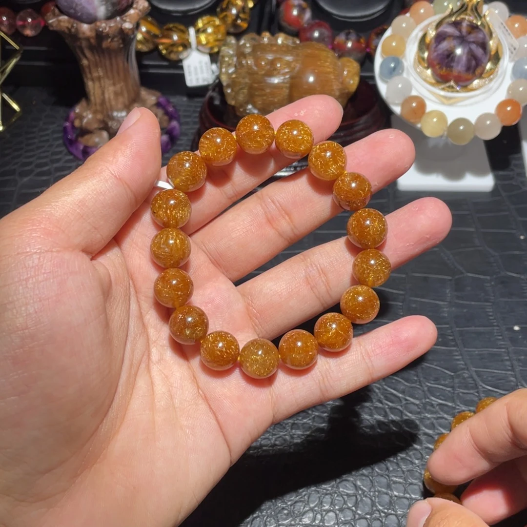 未镶嵌水晶手链12mm维纳斯发晶手链单圈