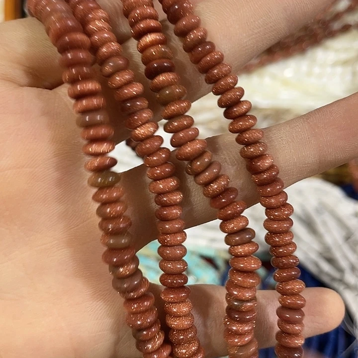 玛瑙/玉髓合金珠宝半成品一条6mm金沙隔片