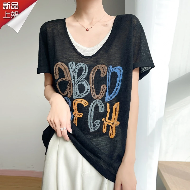 哥弟阿玛施正品夏季新款大码显瘦T恤女韩版洋气百搭休闲短袖上衣