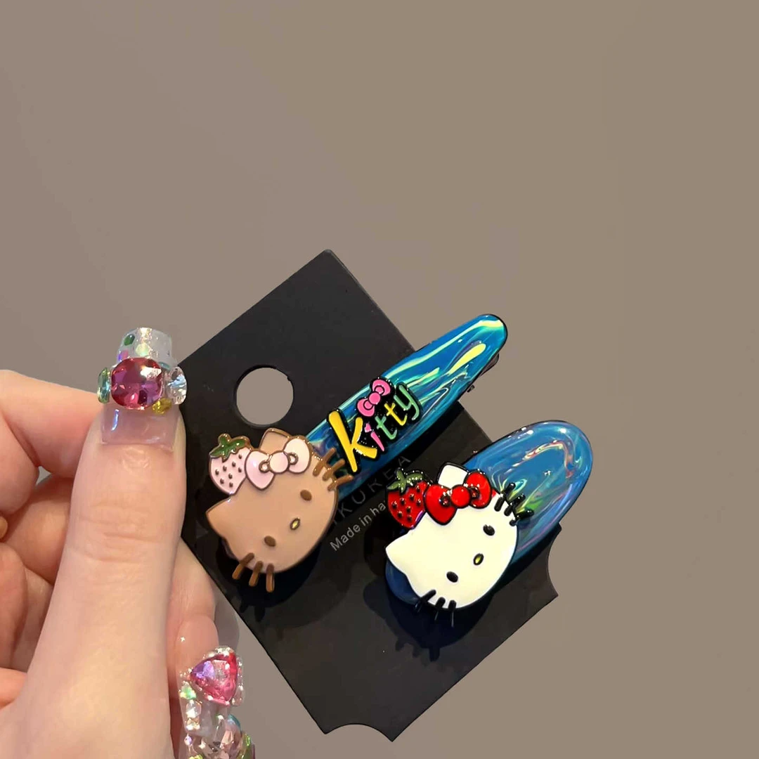 韩国东大门新款可爱卡通KT猫发夹女童侧边碎发卡小女孩前额刘海夹