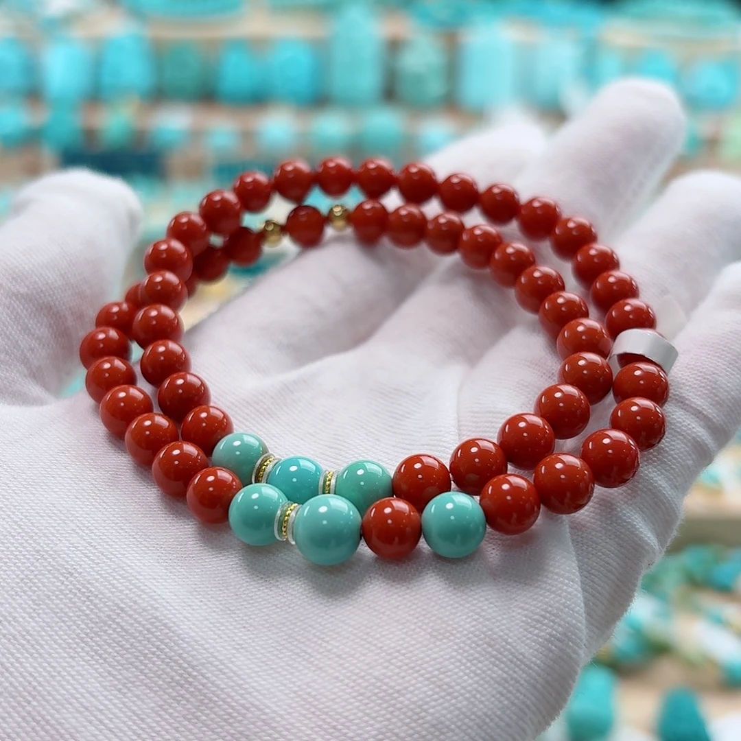 绿松石18K金镶嵌珠宝奇石