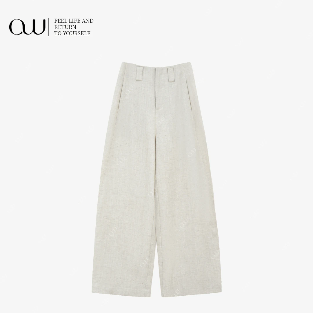 【老白不白】夏季时尚百搭高腰直筒多巴胺气质弯刀裤OW252PX001Z