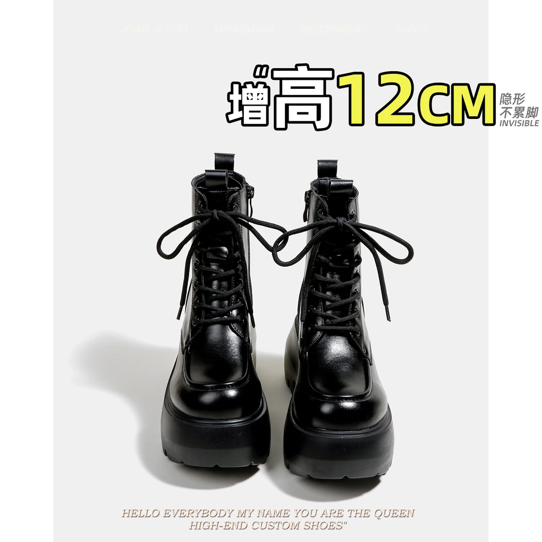 真皮马丁靴女2025春秋新款帅气工装爆款短靴子厚底英伦风机车单靴