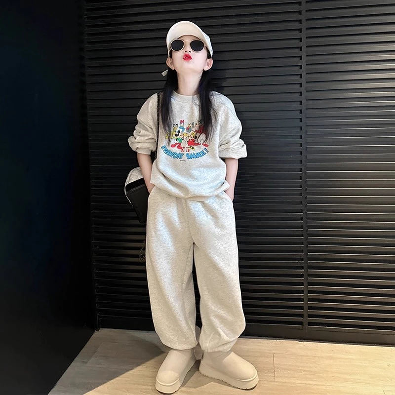 女童卫衣套装春秋款2025新款儿童休闲运动服女孩大童秋装韩系衣服