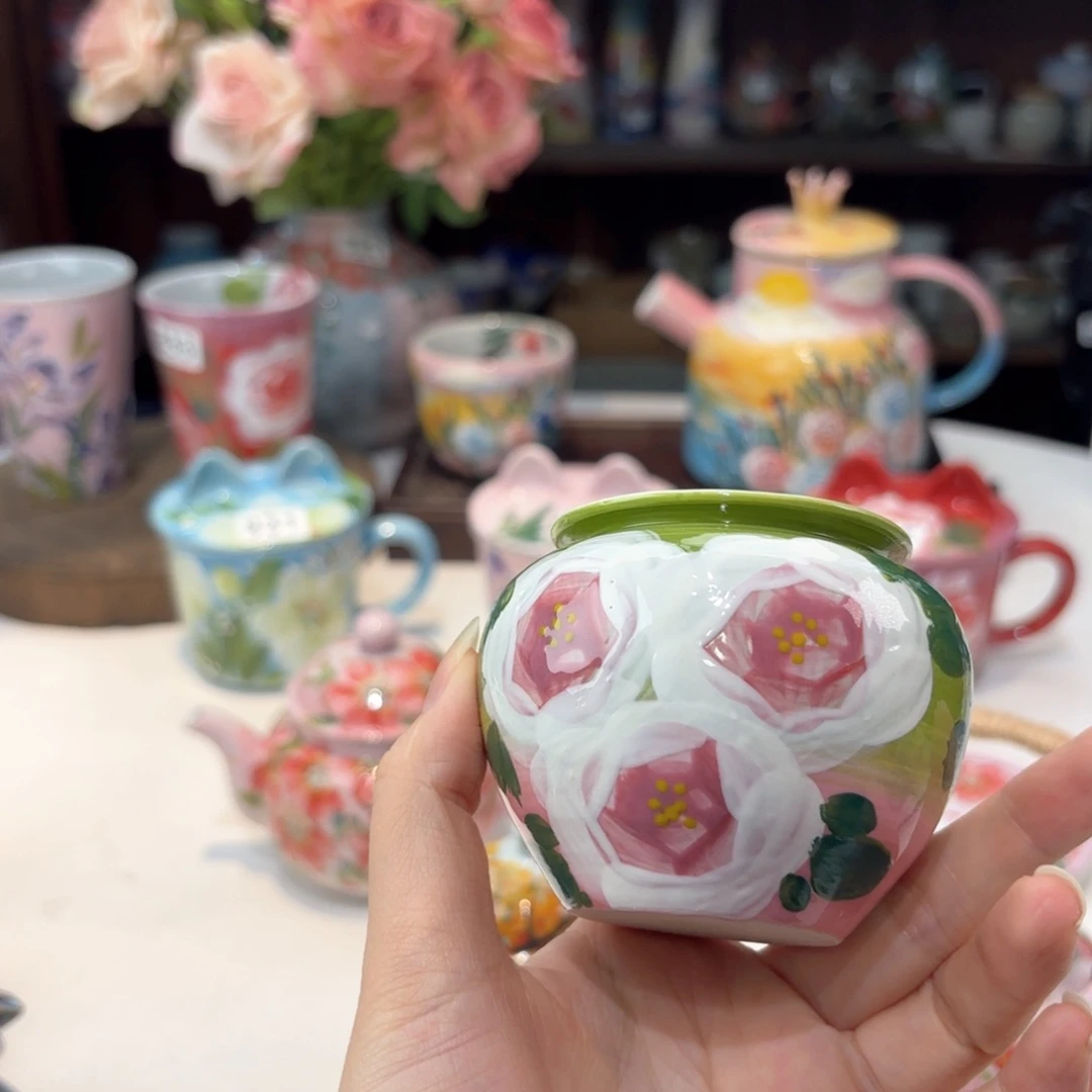 景德镇手绘高温釉下彩陶瓷茶具