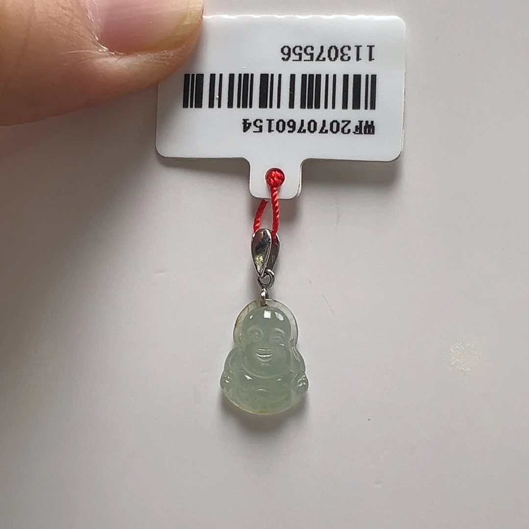 默***默翡翠18K金镶嵌颈饰迷你小佛公