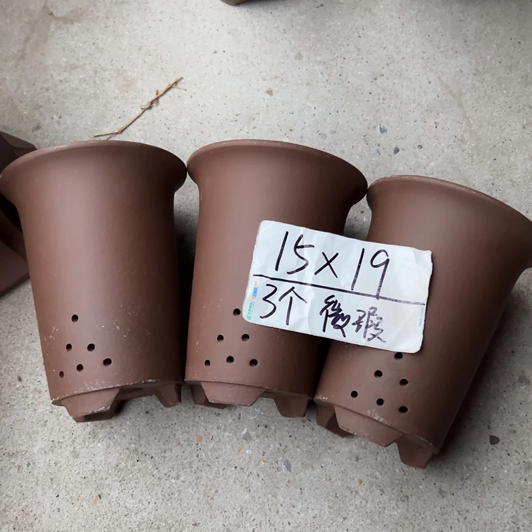 紫砂花盆宜兴紫砂花盆3只