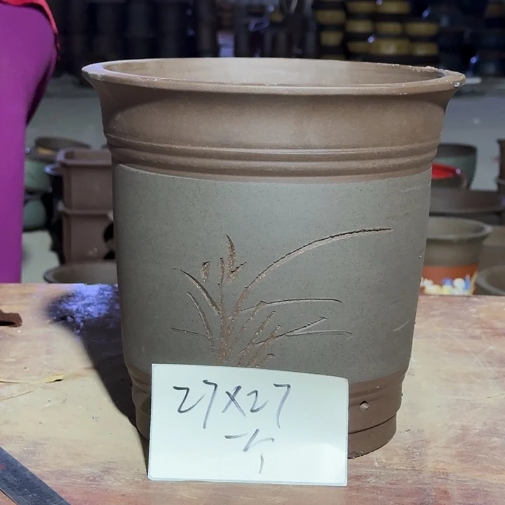 紫砂花盆手工制作65