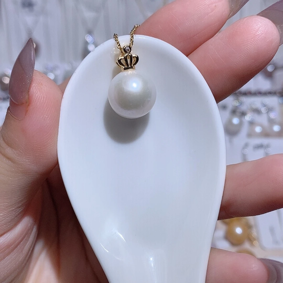 淡水珍珠银S925镶嵌吊坠(赠链)s y