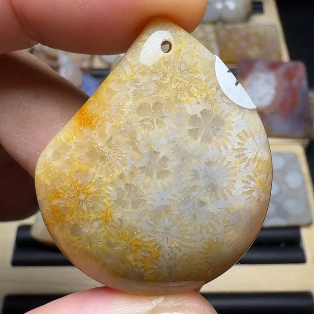 硅化玉未镶嵌纯天然色有机玉石保真色蝴蝶花