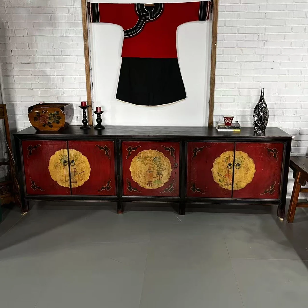 〈新〉出口老边柜新中式古典复古客厅隔断玄关置物雕花门厅