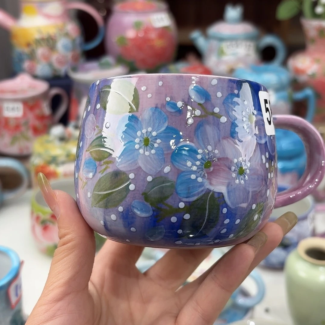 景德镇手绘高温釉下彩陶瓷茶具