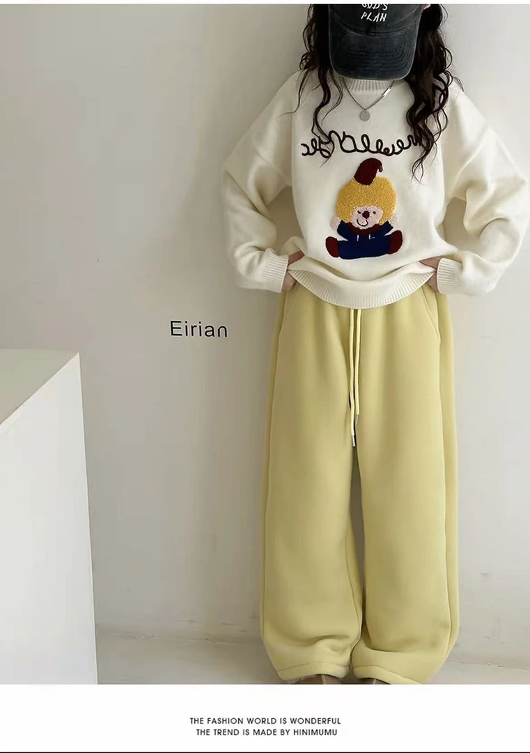 女童2025新版糯米裤升级版亲子款保暖羊羔绒百搭直筒棉裤