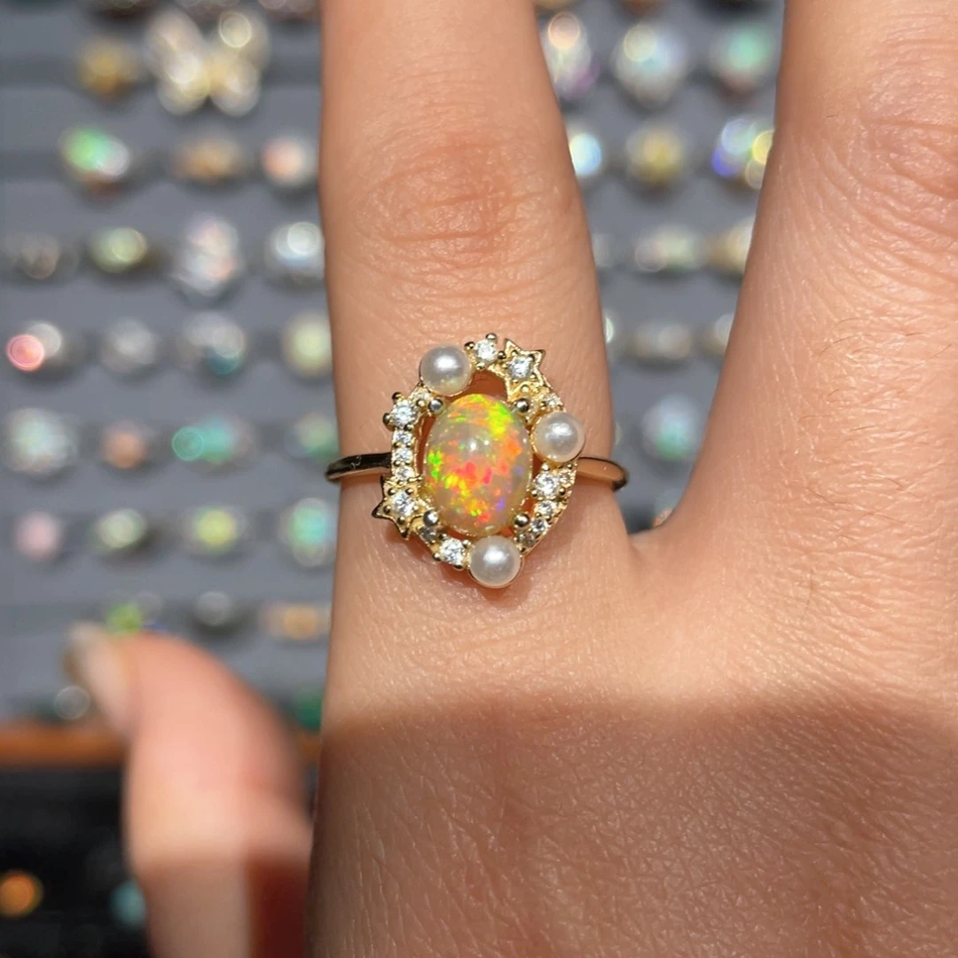 欧泊欧泊戒指银S925镶嵌