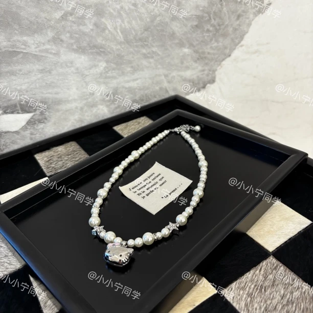 铜合金仿珍珠项链 kt星星zz项链XL2388