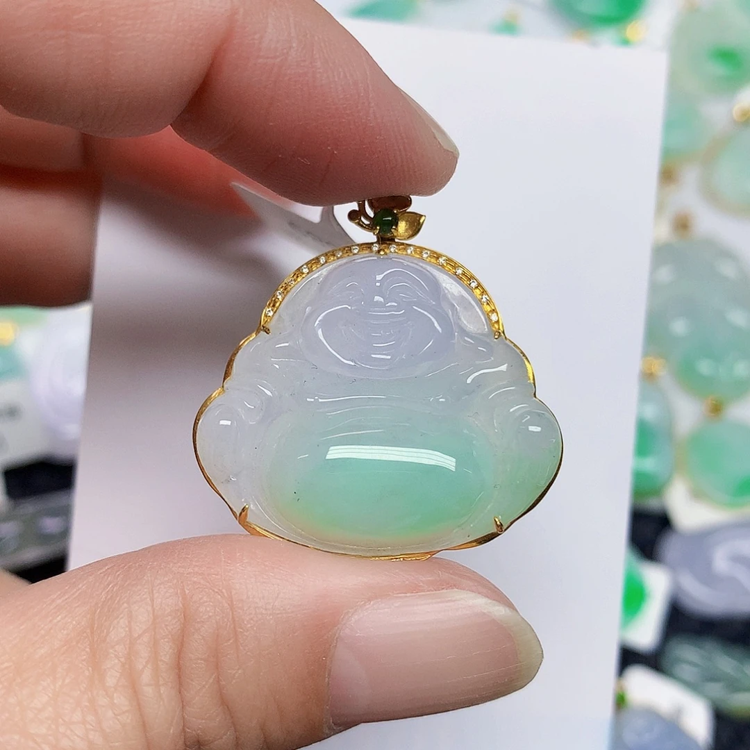 翡翠18K金镶嵌颈饰2467898