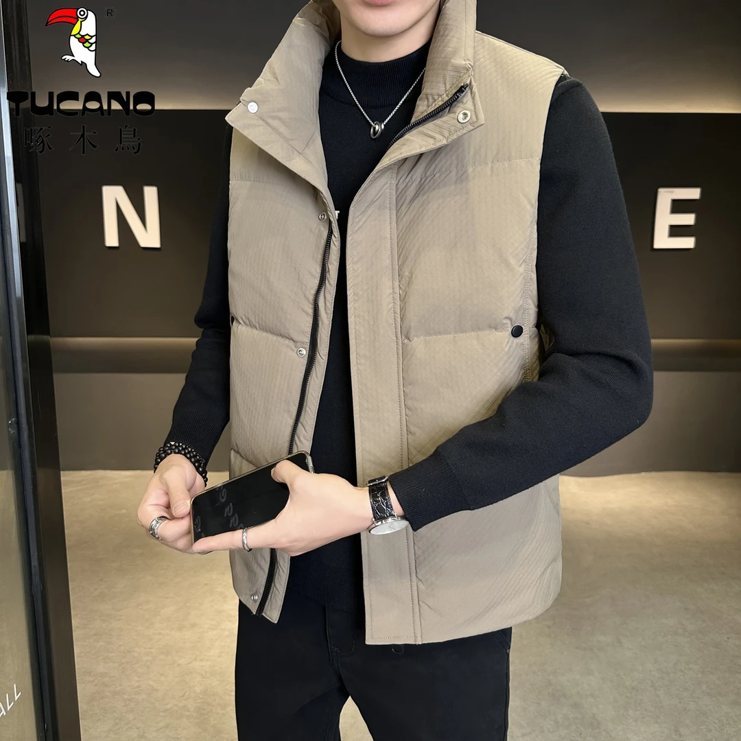 啄木鳥冬季新款立领棉衣马甲男士爆款韩版宽松百搭休闲帅气外套潮