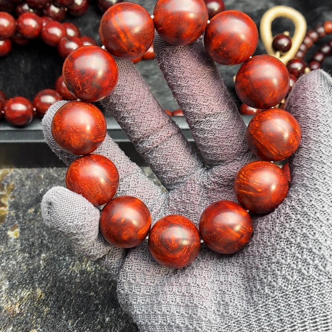 小叶紫檀手串/手链原汁原味瘤疤螺旋金星20