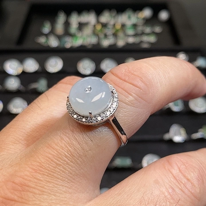 翡翠银S925镶嵌戒指