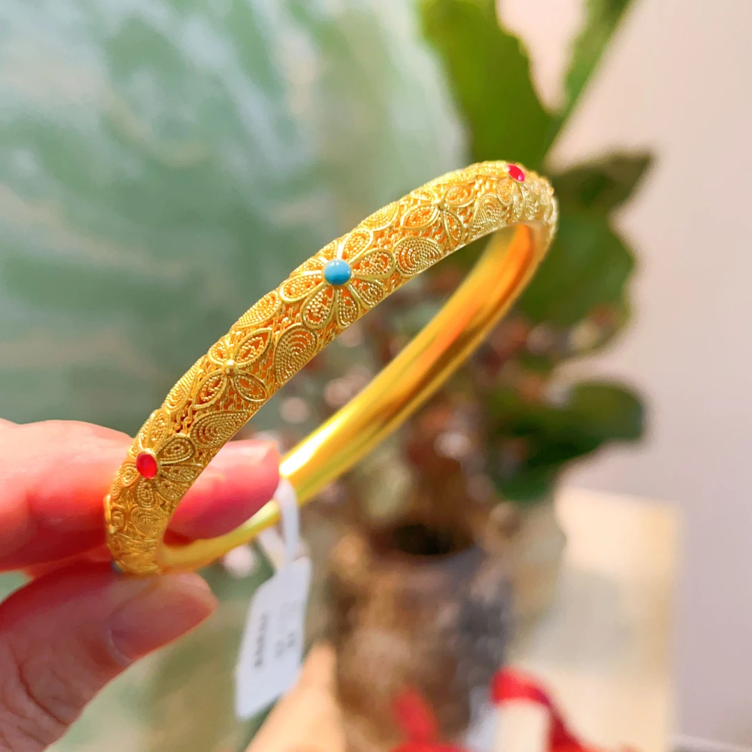 足银珐琅手镯 小皇后手镯气质轻奢时尚精美百搭女款经典烧蓝