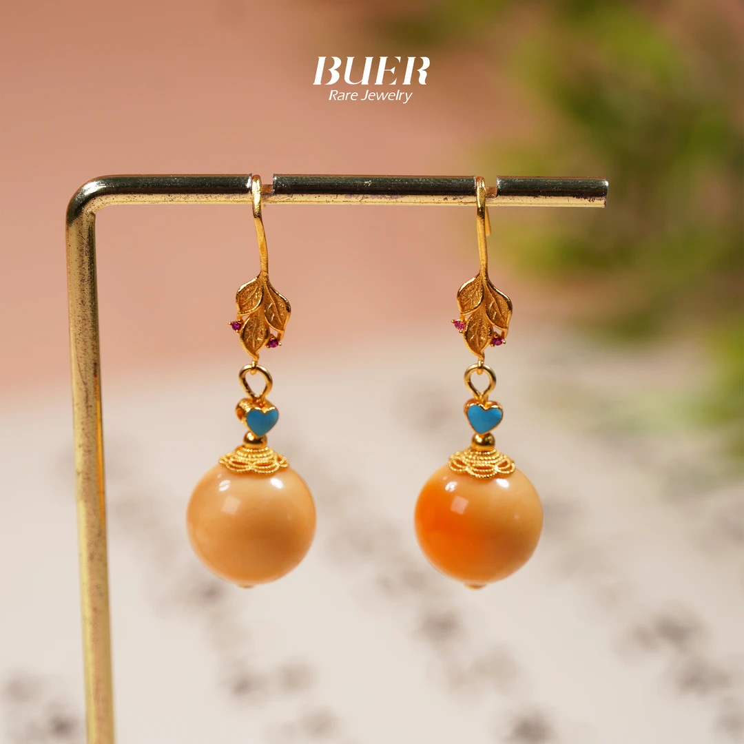 【不二】缅黄银镶DIY耳钩13mm+