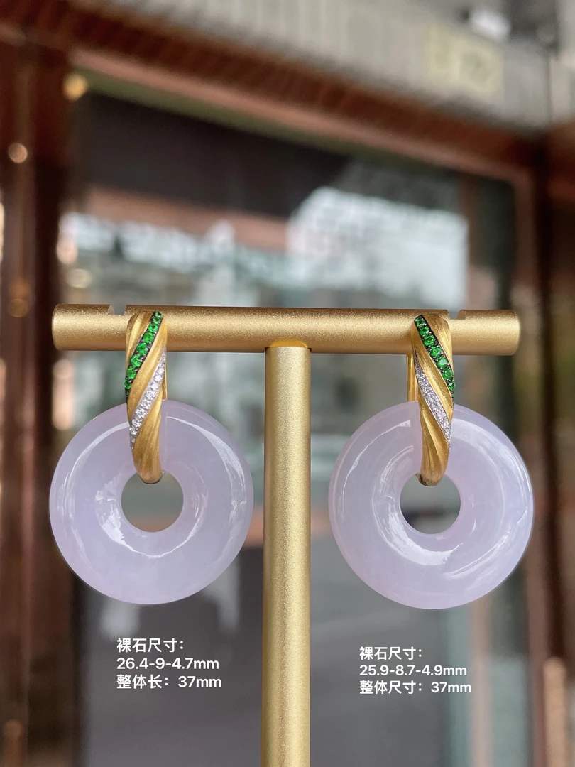 冰润起胶紫罗兰甜甜圈耳坠