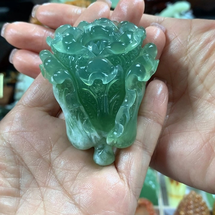 蛇纹石玉未镶嵌手把件人****力