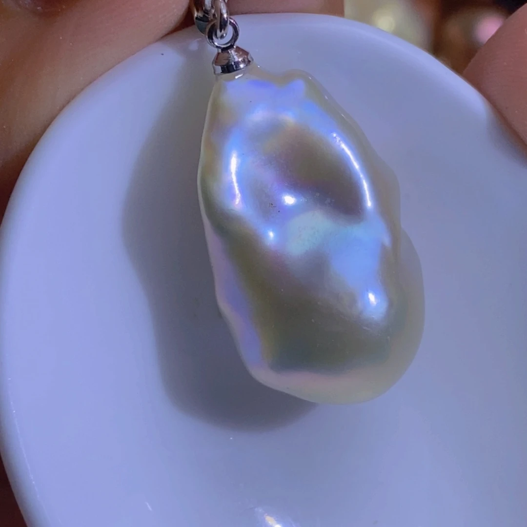 银S925镶嵌淡水珍珠微瑕