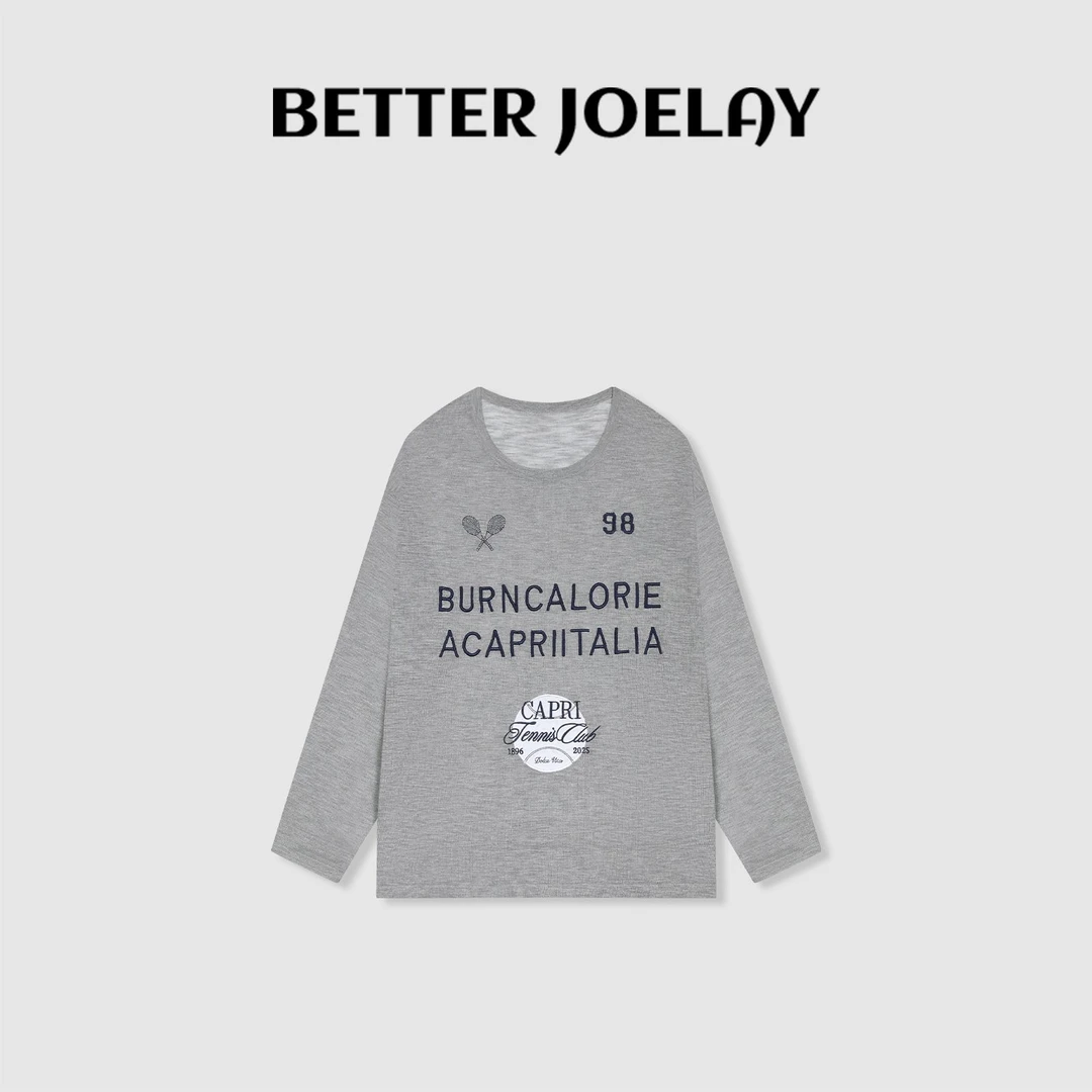 BETTER JOELAY-【意式网球】时尚百搭简约T恤长袖潮流休闲风LL5885
