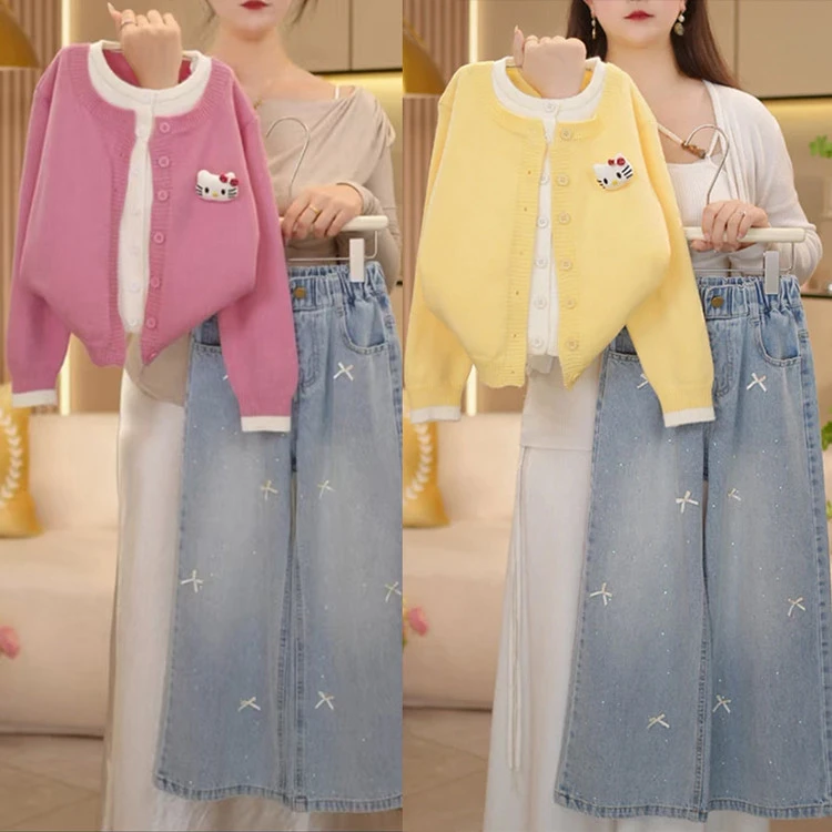 套装时尚牛仔外套秋冬春秋洋气儿童韩版春季秋季中大童韩版