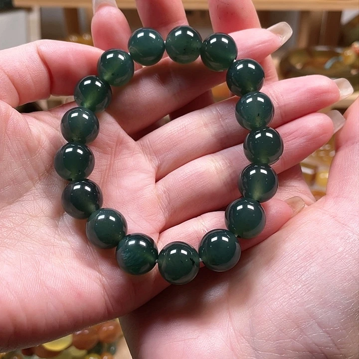 蛇纹石玉手链未镶嵌骆*嘟