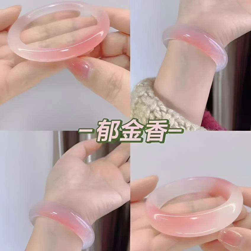 非金属树脂手镯 【光变】郁金香白月光血沉阳光下镯子变色女士红色