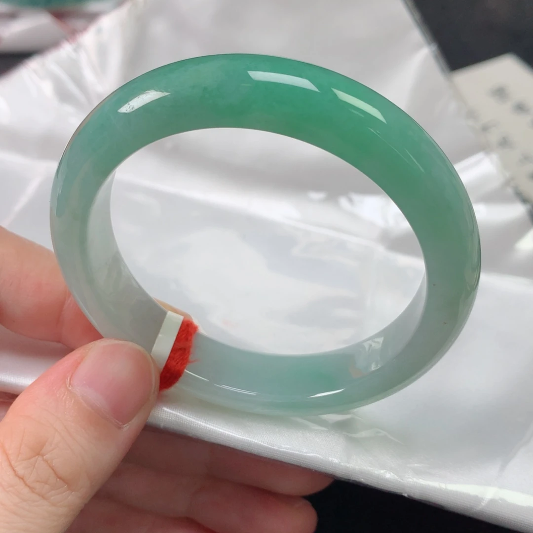 未镶嵌手镯翡翠缅甸天然翡翠手镯53圈口